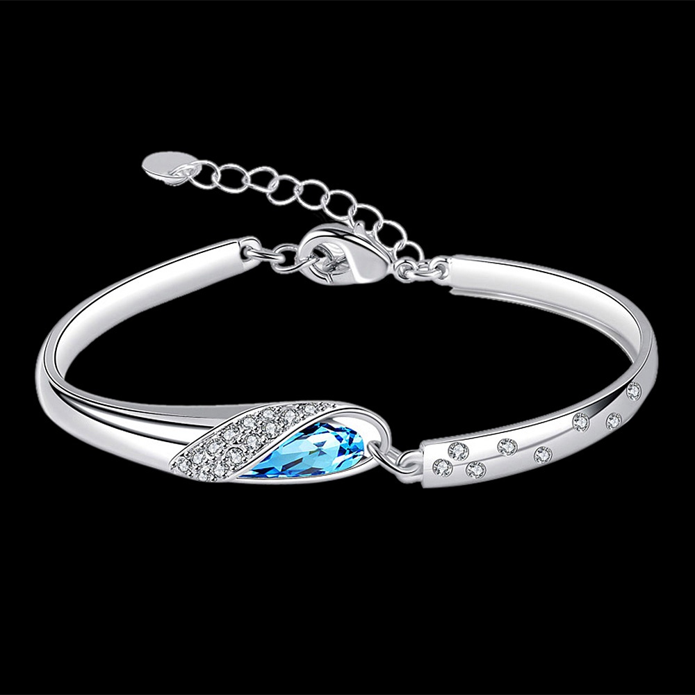 LKN18KRGPZ090 Trendy Bracelet Shinning Round Smooth Bracelet -Silver