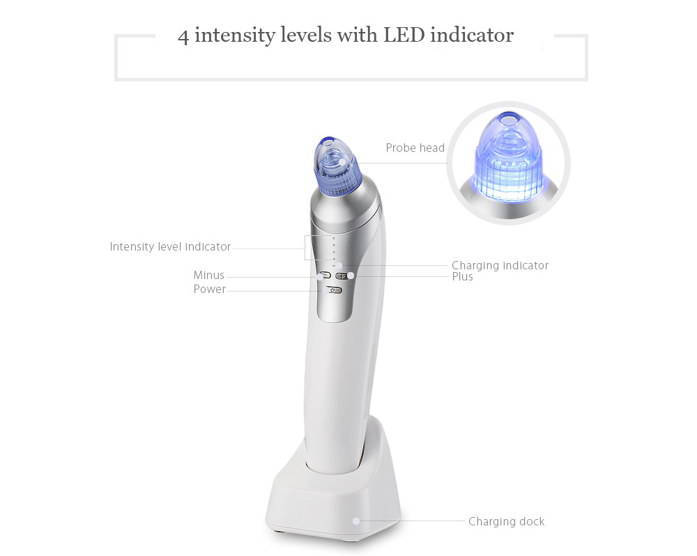 ShowCharm SC-822 Electric Pore Cleaner Blackhead Vacuum Suction Tool -White