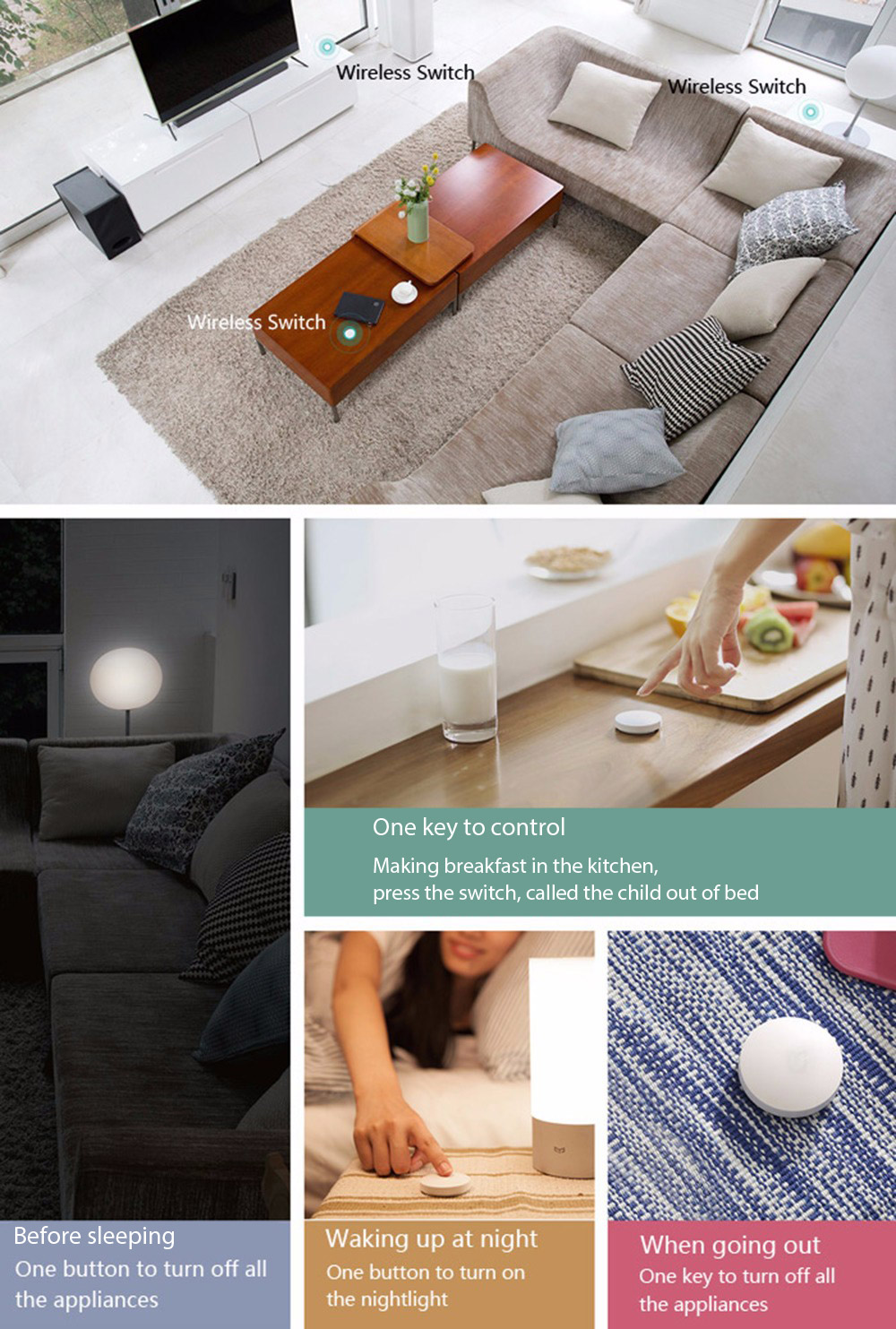 Xiaomi Mijia Smart Home Security 3 in 1 Kits Multi-function Gateway Doors Windows Sensor Wireless Switch Zigbee -White