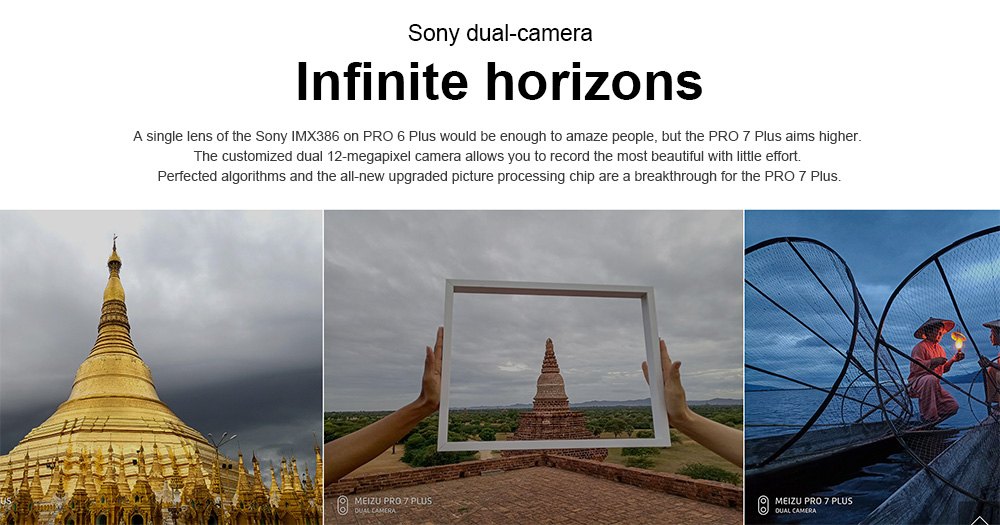 Meizu Pro 7 Plus 5.7 Inch Smartphone 2K Super AMOLED Screen 6GB 64GB Helio X30 Deca Core Dual 12.0MP Rear Camera Android 7.0 Hi-Fi Fast Charge mCharge 4.0 - Gold