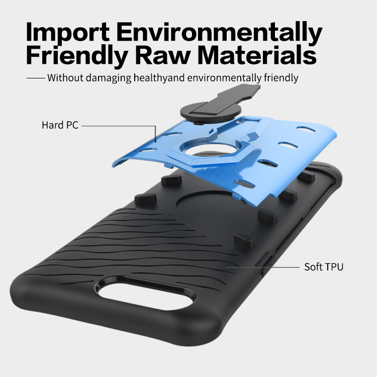 Blue OnePlus 5 Case Armour Series Protective Phone Case 360 Degree Rotating Bracket Stand Cover