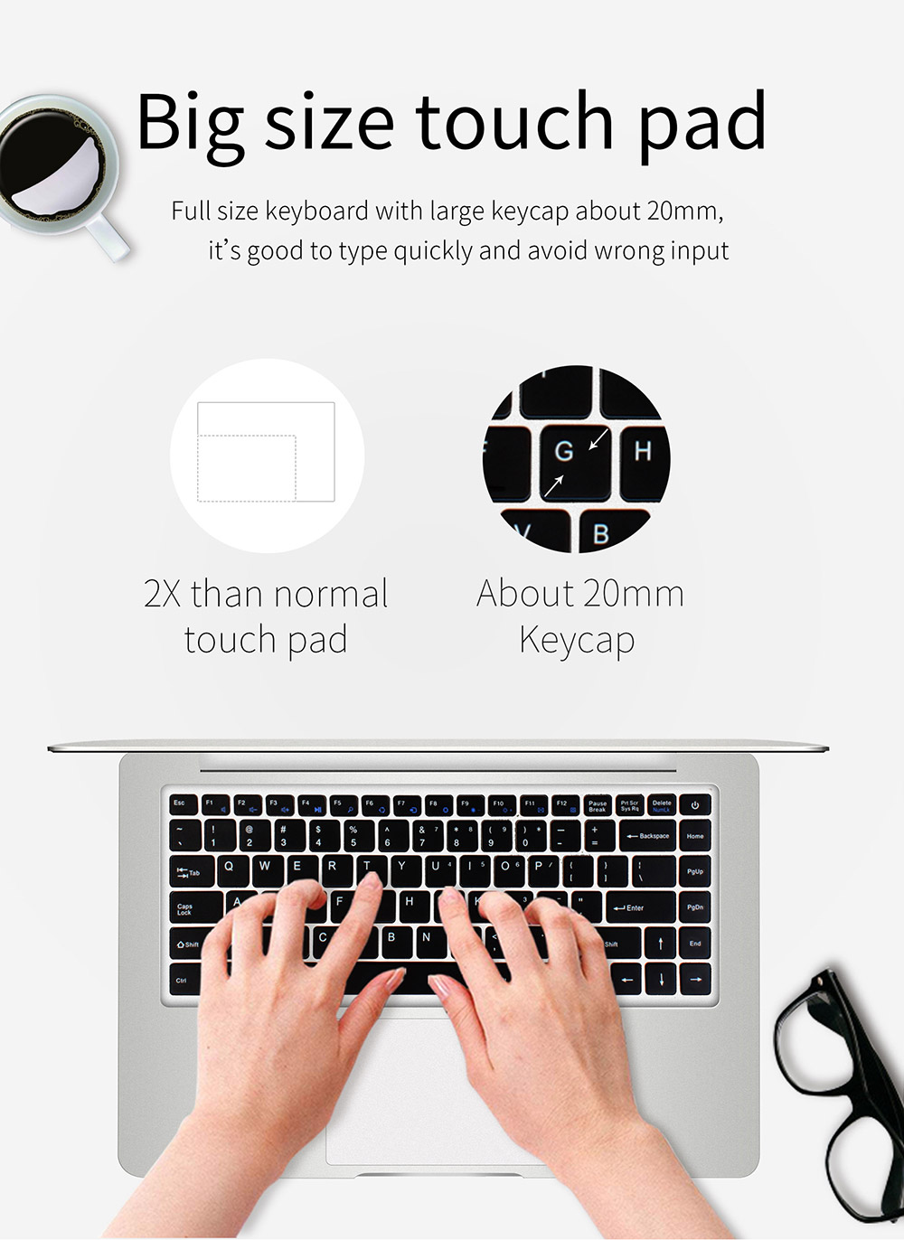 Jumper EZbook 3L Pro 14" Business Laptop Windows 10 Intel Apollo Lake N3450 6GB RAM 64GB SSD Dual Band Wifi USB 3.0 1080P - Silver