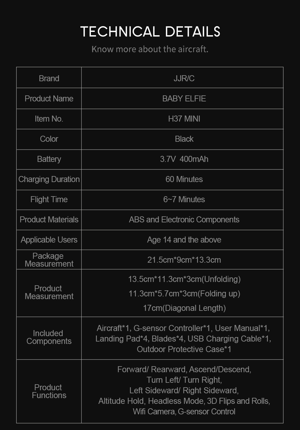 JJRC H37 Mini Baby Elfie WIFI FPV Foldable Drone with HD 720P Camera Beauty Mode Altitude Hold RC Quadcopter RTF - Black