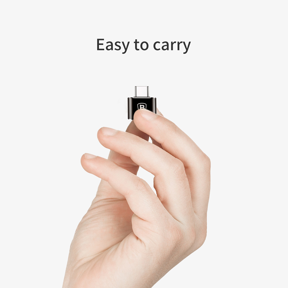 Baseus CAAOTG-01 USB 2.0 Female to Type-C Male Adapter Converter For Mobile Phone PC Tablet Notebook - Black