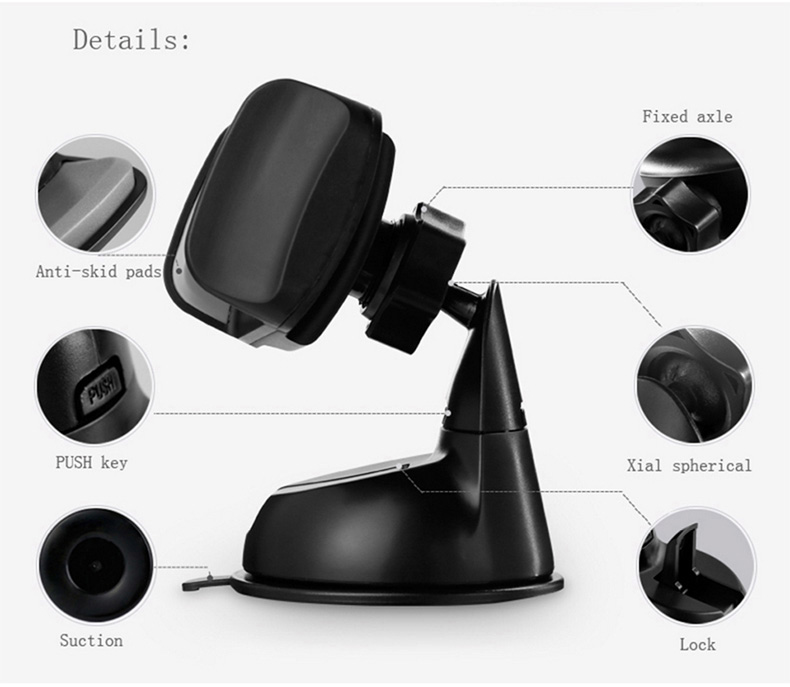 Benks Little Giant Car Mount Phone Holder Car Sucker Universal In Car Dashboard GPS Stand Desktop Stand Smart Back Clip - White