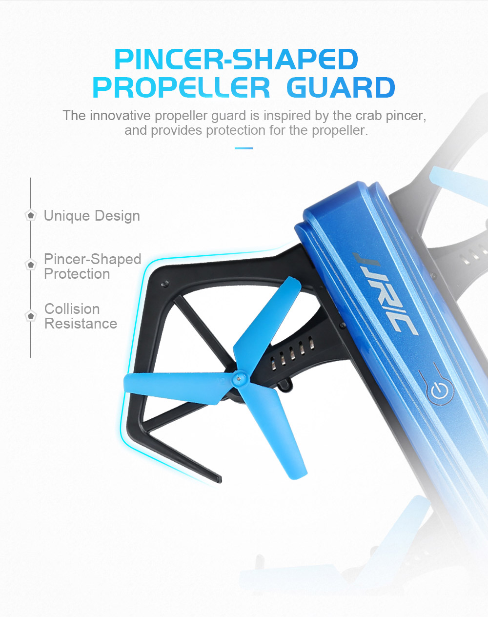 JJRC H43WH Blue Crab Foldable Arm WIFI FPV RC Quadcopter with 720P HD Camera Altitude Hold Mode BNF - Blue