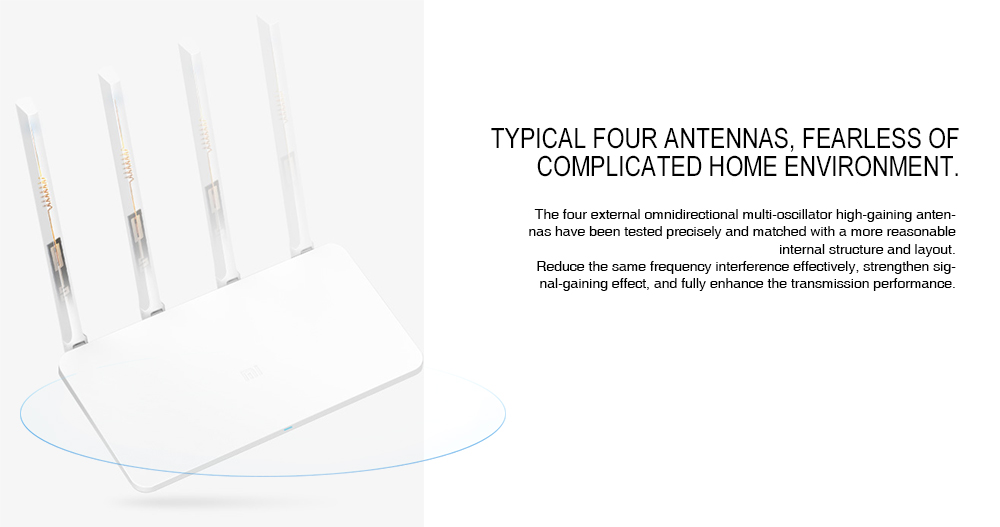 Original Xiaomi Mi WiFi 3G Router EU Plug Smart 4 Antennas 1167Mbps Dual Band 128MB Flash ROM Support iOS Android APP - Black