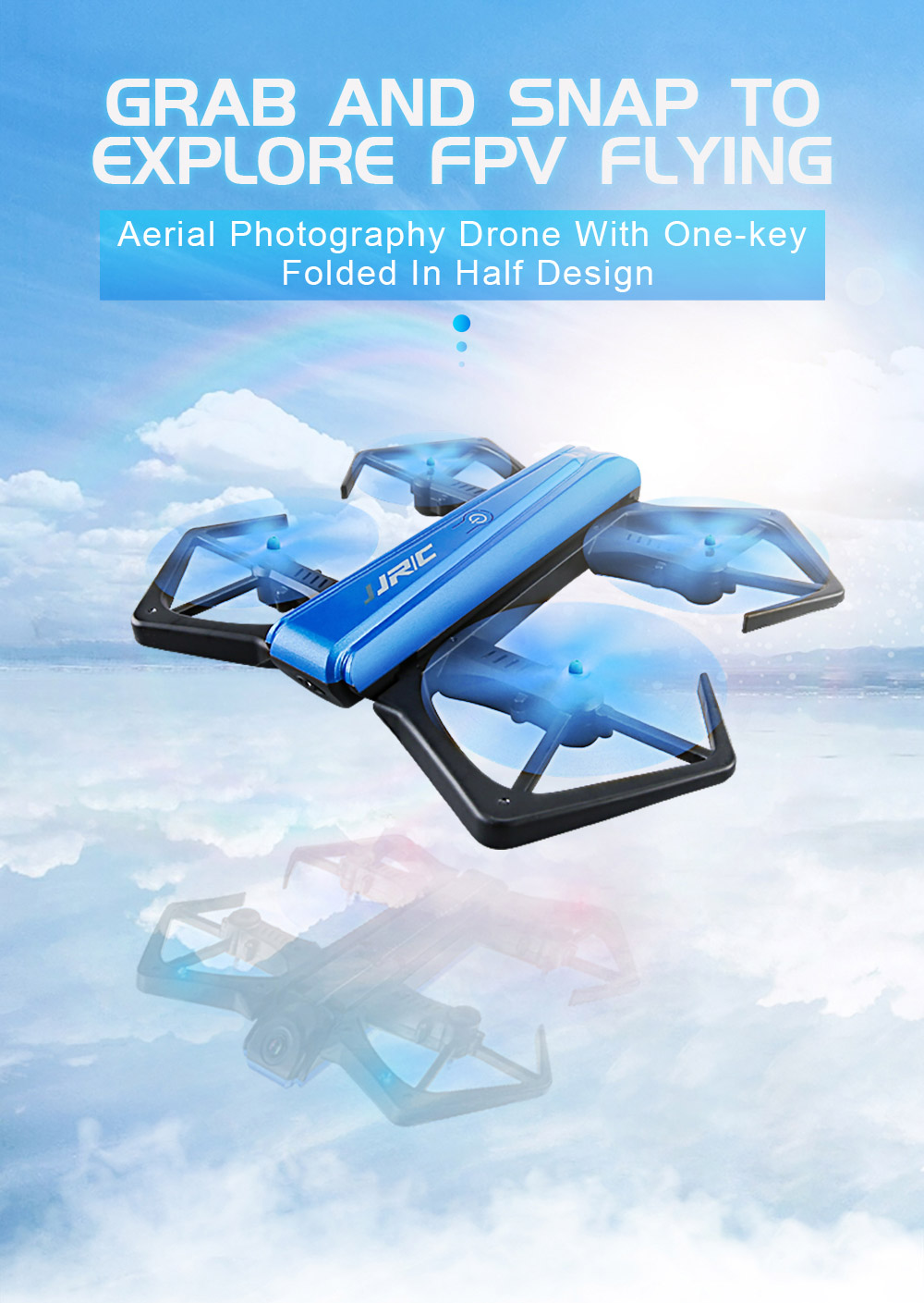 JJRC H43WH Blue Crab Foldable Arm WIFI FPV RC Quadcopter with 720P HD Camera Altitude Hold Mode BNF - Blue