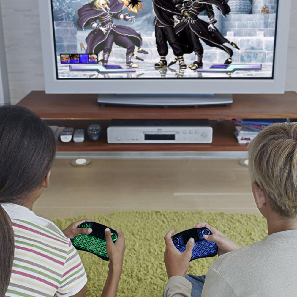 iPazzPort KP-810-21SDL Mini 3-Colour Backlit 2.4G Wireless Keyboard Air Mouse Combo with Touchpad DPI Adjustable for Windows Mac OS Linux Android/Google/Smart TV