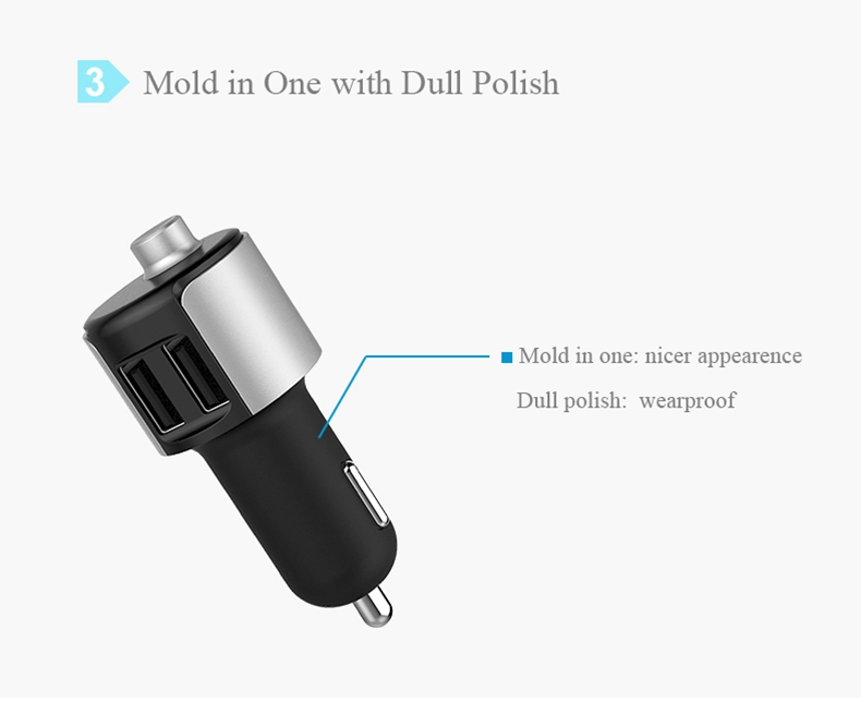 SAST T56 Dual USB Ports Wireless Bluetooth Car Charger MP3 Player FM Transmitter Handsfree Calling with Voltage Diagnostic - Black+Silver