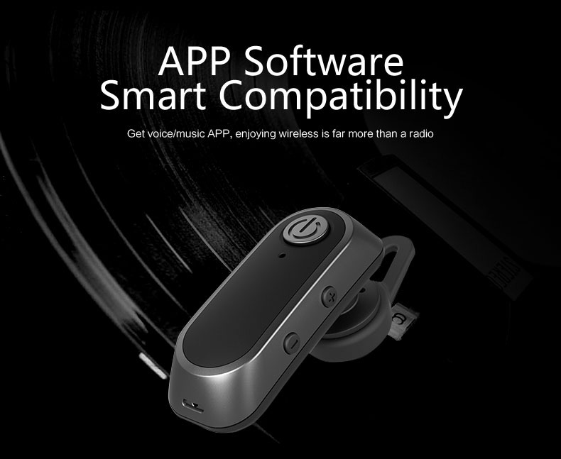 Yuer L-520 Single Business Bluetooth Headphone with Mic Stereo Hands-free Earphone - Black