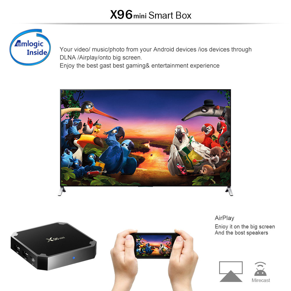 X96 MINI Android 7.1.2 Amlogic S905W 4K KODI TV BOX 2GB/16GB WIFI LAN HDMI
