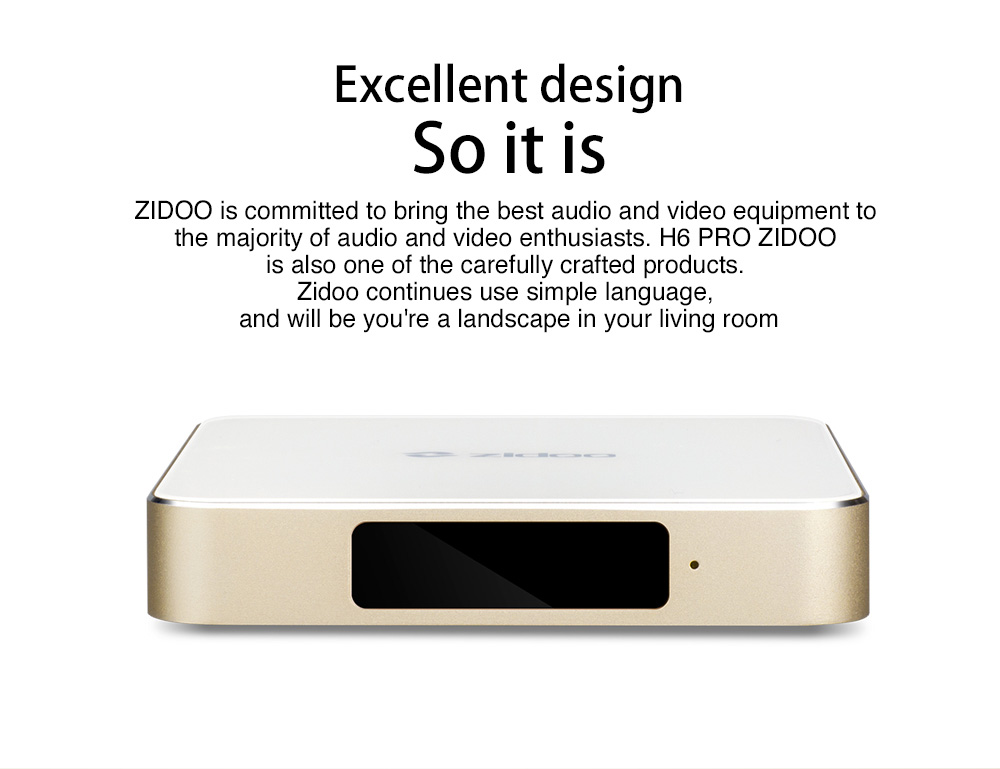 ZIDOO H6 PRO Android 7.0 Nougat 4K TV Box Allwinner H6 DDR4 2GB eMMC 16GB 1000M LAN ac WIFI Dolby DTS HDR Bluetooth