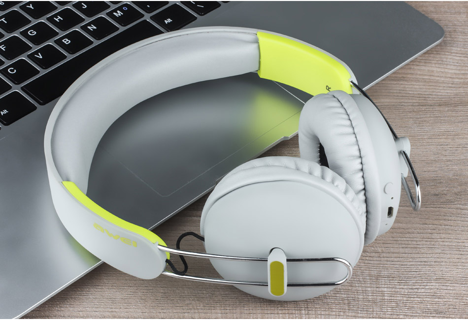AWEI A800BL Wireless Bluetooth Headphones with Mic Noise Reduction Headset - Black