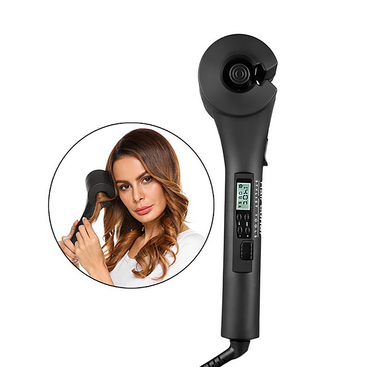 ShowCharm SC-811 Ceramic Hair Curler Automatic Curling Iron Wand Curls Machine with LCD Screen -US Plug