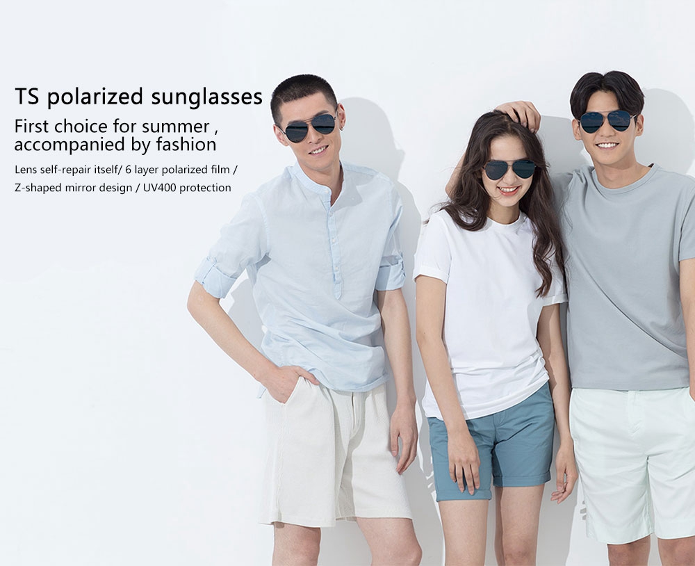 Xiaomi Mjijia TS Unisex Polarized Sunglasses Classic Aviator Sunglasses for Men Women UV 400 - Black