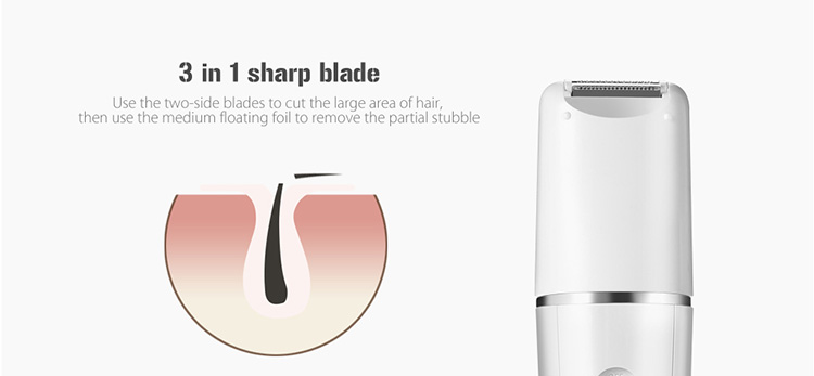 Kemei KM-2199 5 In 1 Beauty Tool Kit Electric Epilator Lady Shaver Machine Hair Removal Facial Cleansing Massage -White