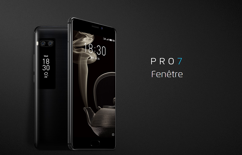 Meizu Pro 7 5.2 Inch Smartphone Super AMOLED Screen 4GB 128GB Helio X30 Deca Core Dual 12.0MP Rear Camera Android 7.0 Hi-Fi Fast Charge mCharge 3.0 - Black