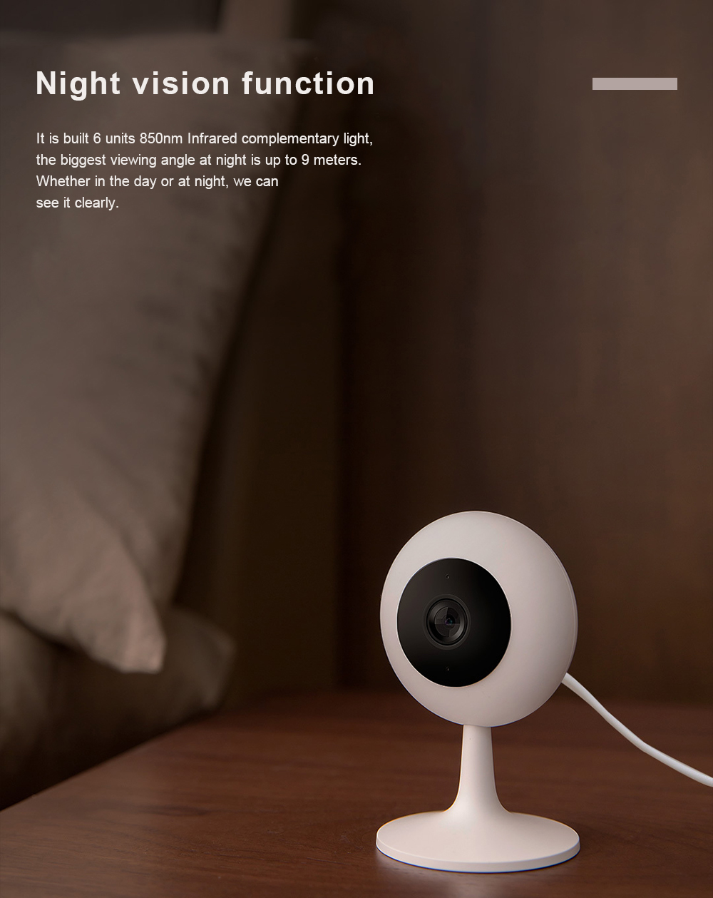 Xiaomi Chuangmi Smart 720P WiFi IP Camera 120 Degree Night Vision Two-way Audio Motion Detection -White