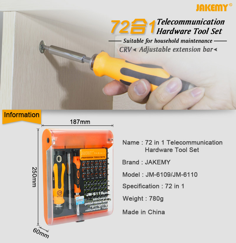 Jakemy JM 6109 72in1 Screwdriver Set