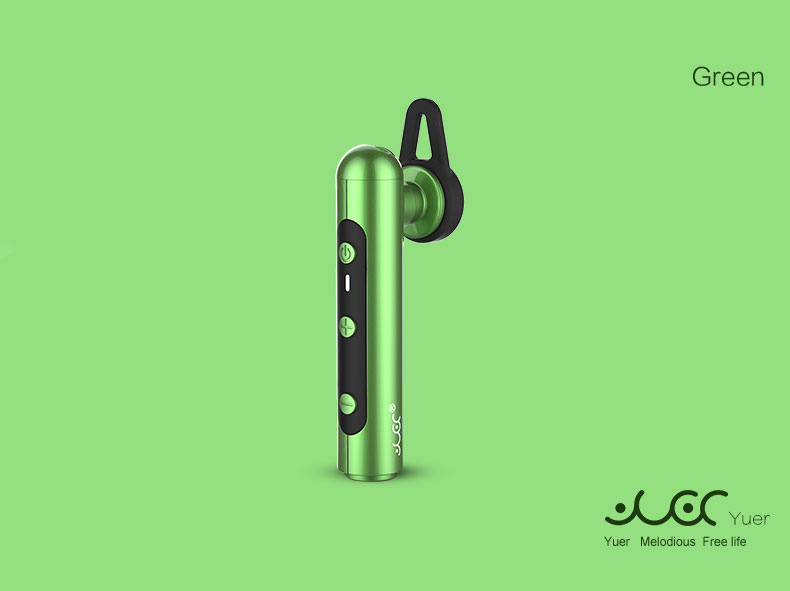 YUER T1 Single Wireless Bluetooth Earphone Noise Reduction Stereo Music Headset - Black