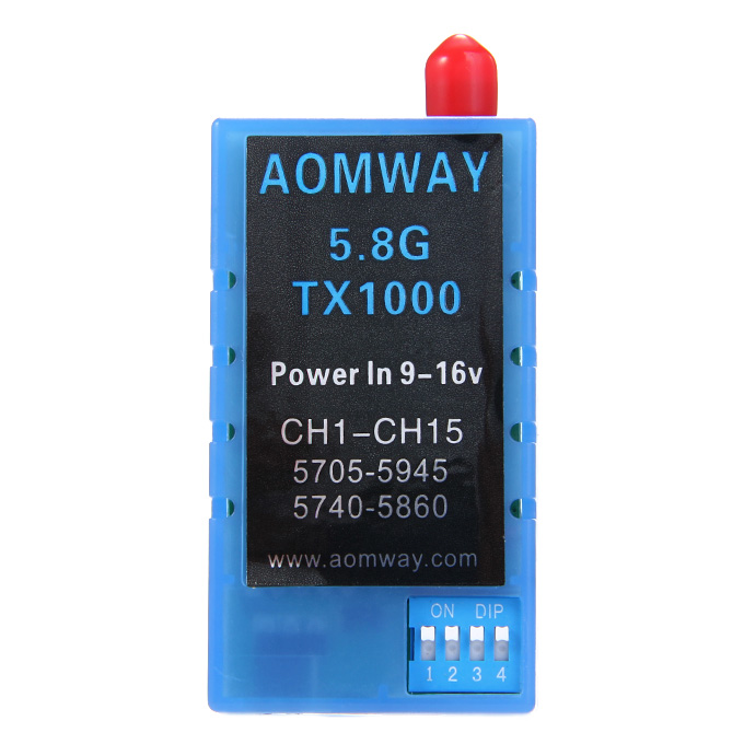 Aomway 5.8G 1W 15CH Wireless VTX Audio/Video Transmission AV TX for RC Model
