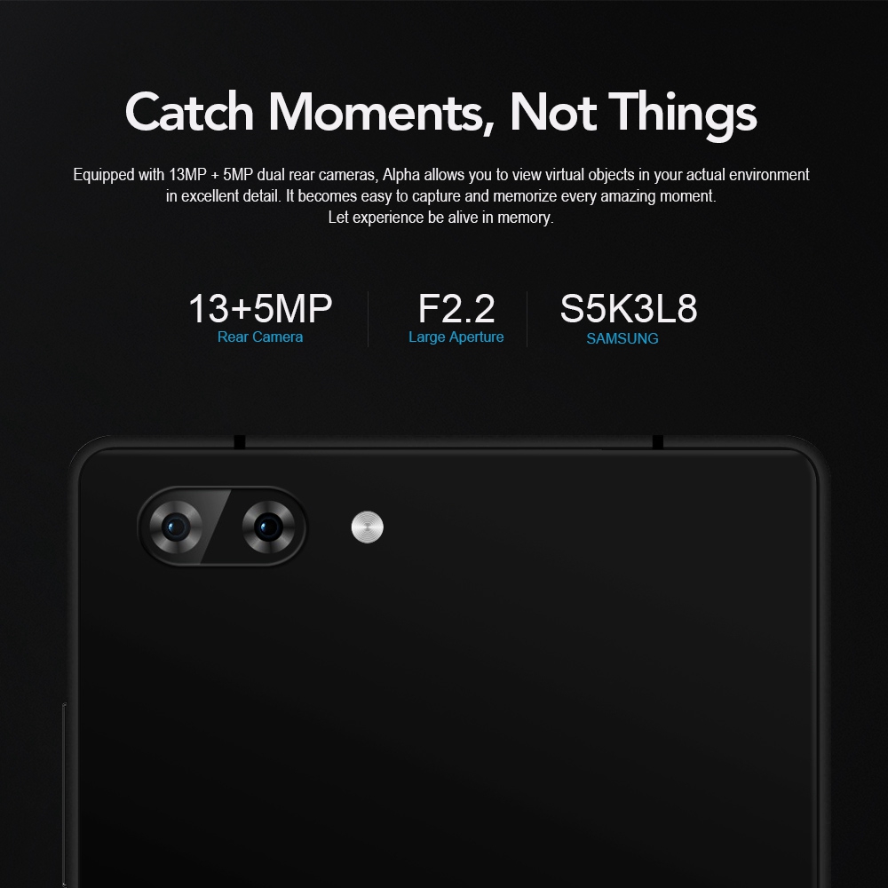 MAZE ALPHA 6.0 Inch 4G LTE Smartphone Dual Rear Camera FHD Screen 4GB RAM 64GB ROM Helio P25 Octa Core 13.0MP Touch ID 4000mAh - Black