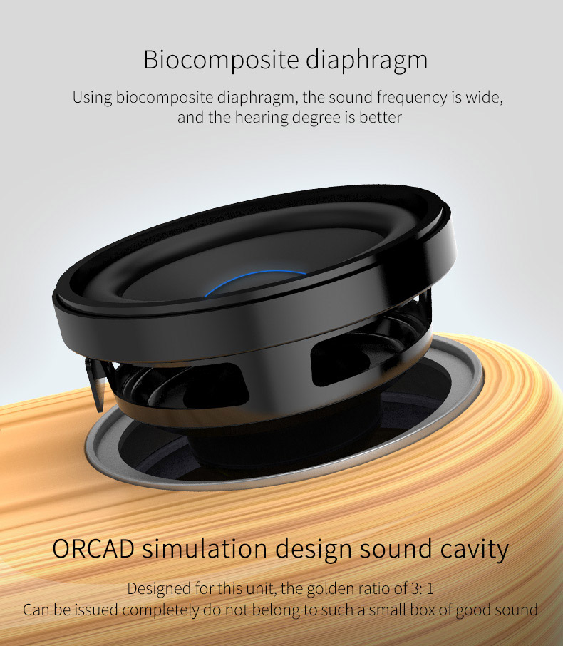 Ovevo D10 Wireless Bluetooth Portable LED Speaker Amplifier 4D Surround Sound - Wood Color