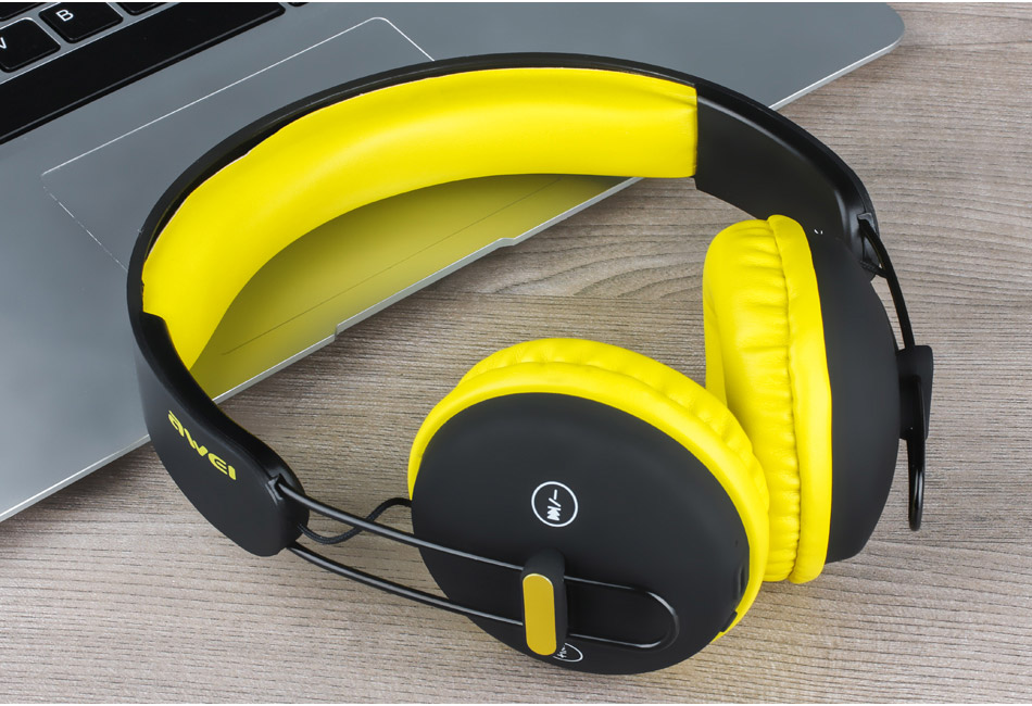AWEI A800BL Wireless Bluetooth Headphones with Mic Noise Reduction Headset - Black