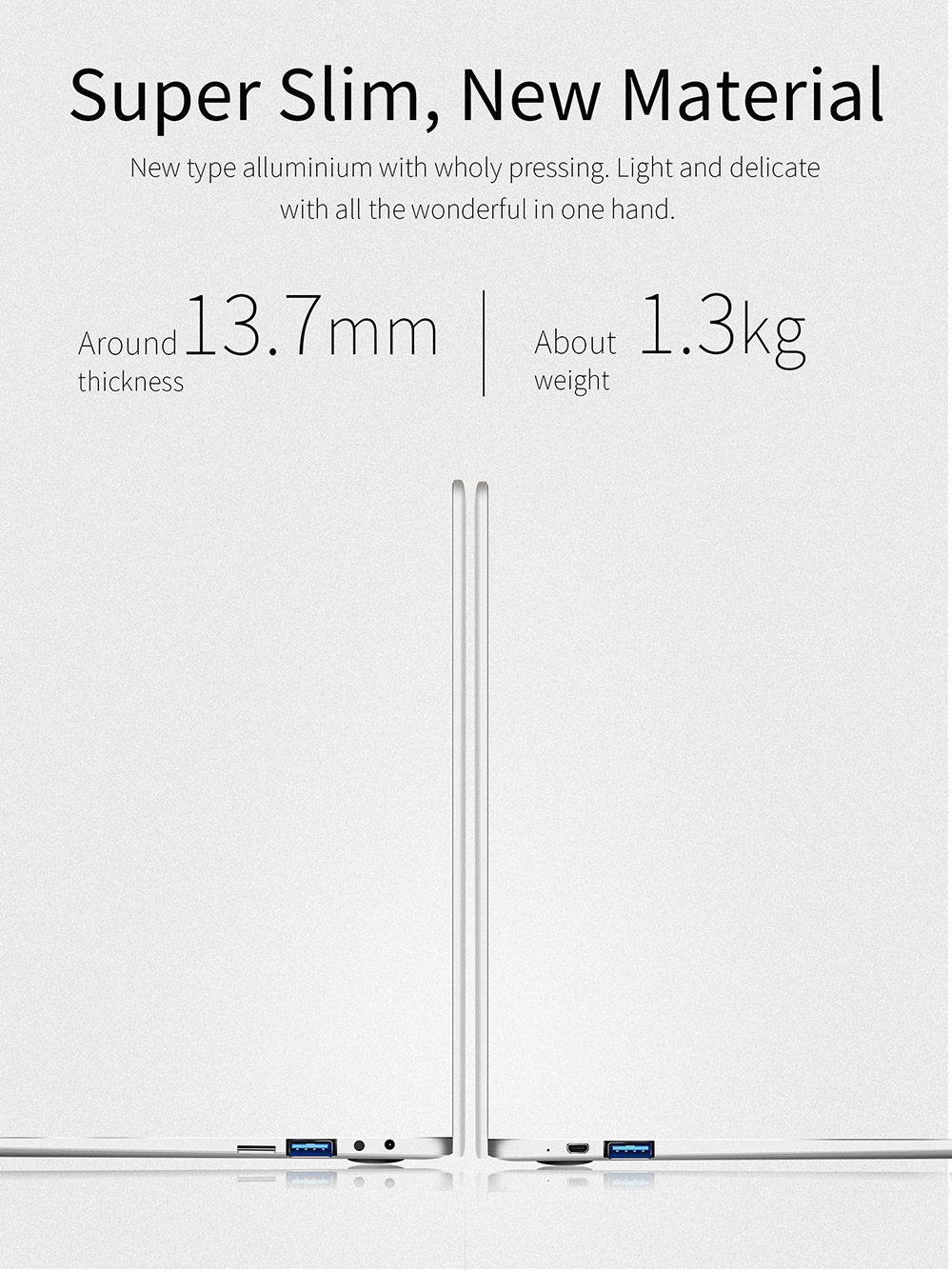 Jumper EZbook 3L Pro 14" Business Laptop Windows 10 Intel Apollo Lake N3450 6GB RAM 64GB SSD Dual Band Wifi USB 3.0 1080P - Silver