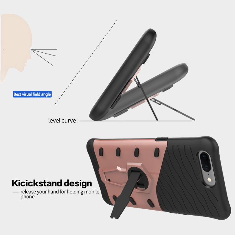 Blue OnePlus 5 Case Armour Series Protective Phone Case 360 Degree Rotating Bracket Stand Cover