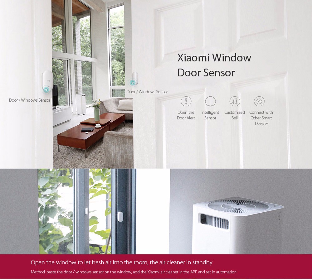 Xiaomi Mijia Smart Home Security 3 in 1 Kits Multi-function Gateway Doors Windows Sensor Wireless Switch Zigbee -White