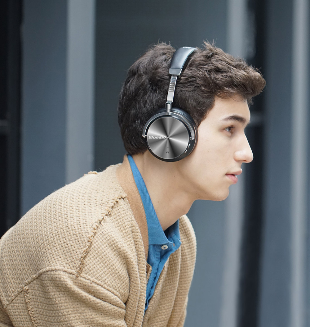 Bluedio T4 Wireless Bluetooth Headphone ANC Active Noise Cancelling Headset with Mic - Black