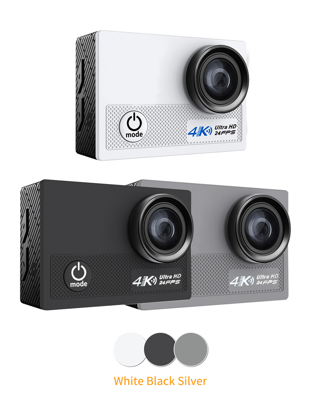 N5 NTK96660 Sony IMX179 2.0 Inches LCD Action Camera 4K 30FPS WiFi 170 Degrees Wide Angle Fish Eye Lens Sports Camera - Black