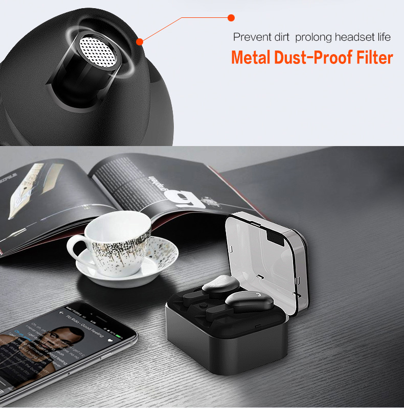 SYLLABLE D9 TWS Bluetooth Earbuds with Charging Dock One Key Operation Sweatproof - Black