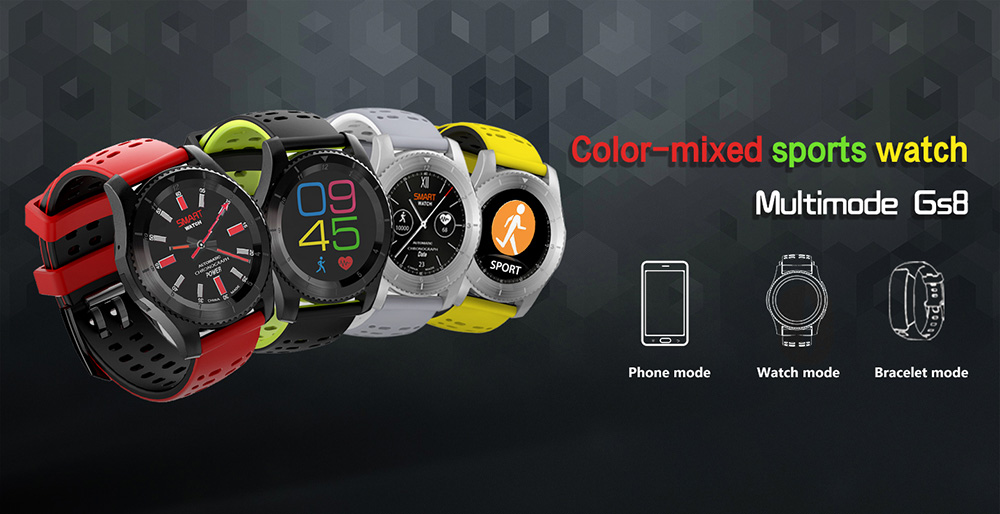 Makibes W02 Smartwatch Phone MTK2502 Bluetooth 4.0 SIM Card Call Message Reminder Heart Rate Monitor Compatible with Android iOS - Black & Green