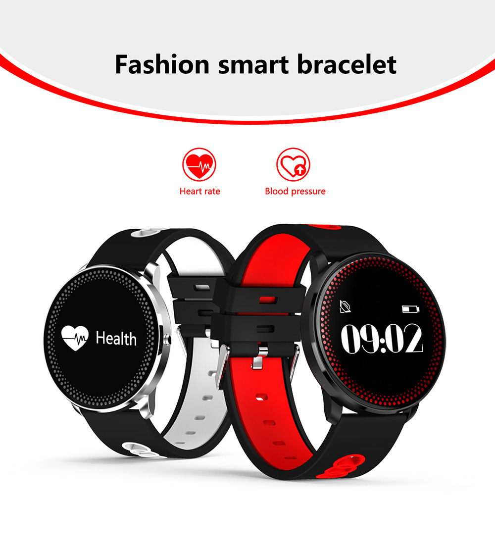 CF007 Smartwatch 0.96" OLED Display Bluetooth Fitness Tracker Heart Rate Monitor Push Notification Compatible with iOS Android - White