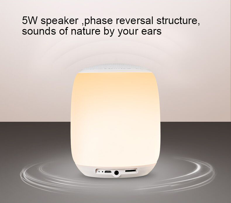 Q5 Portable Bluetooth Speaker Music Lamp Adjustable Atmosphere Led Lights - White