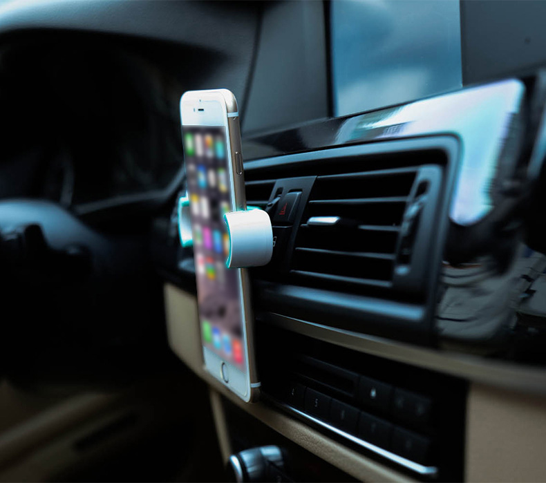 Joyroom JR-ZS110 Car Phone Holder Air Vent Mount Car Holder 360 Degree Rotation Support Mobile Car Stand - Gray + White