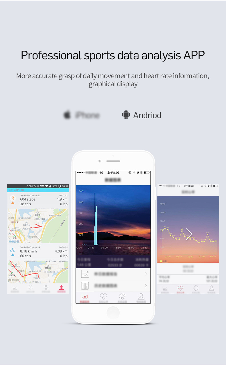 T28 Bluetooth Smart Band IP68 Dynamic Heart Rate Monitor GPS Tracker Temperature Altitude Bluetooth Smart Wristband Fitness Tracker - Black