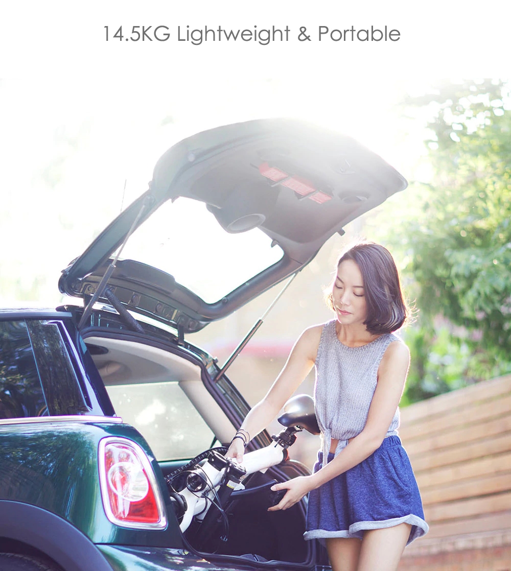 Original Xiaomi Mijia QICYCLE EF1 Smart Bicycle Foldable Bike Torque Sensor Moped Aluminum Alloy Frame Lightweight - White