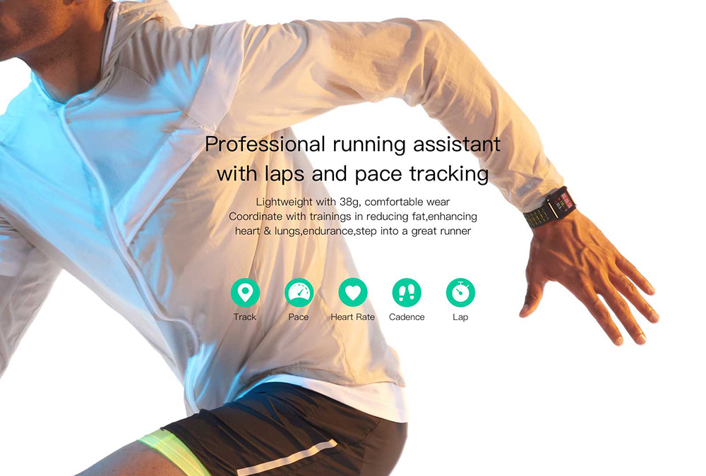 WeLoop Hey S3 1.28 Memory LCD Sports Smart Watch GPS+AGPS 50 meters Water Resistance Bluetooth 4.0 Heart Rate Sensor