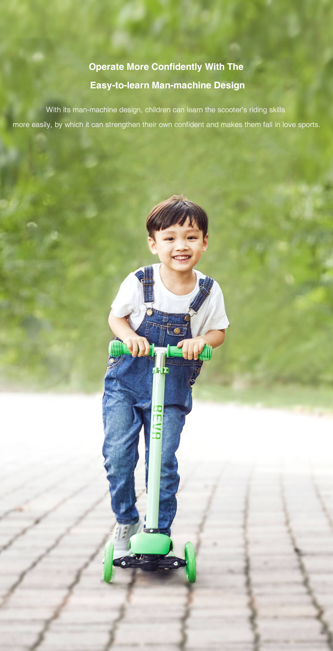 Xiaomi Mijia BEVA Scooter For Kids Adjustable Height Shock-Absorption Ergonomic Design Anti-slip Wide Deck Children Scooter - Pink