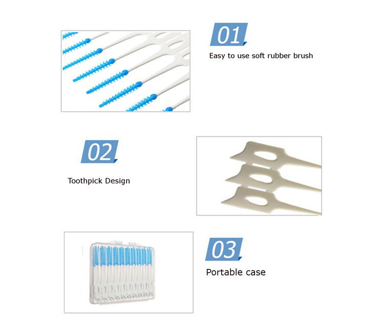 200PCS Interdental Teeth Floss Brush Oral Care Elastic Massage Gum Toothpick