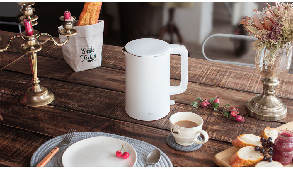 Xiaomi Mijia Electric Kettle 304 Stainless Steel 1.5L Dual Layer Kettle Water Bottle -White