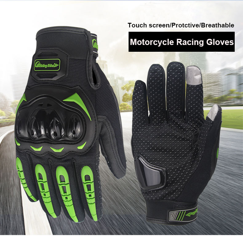 Riding Tribe MCS-17 Long Finger Motorcycle Racing Gloves Anti-slip Touch Screen Gloves for Motorbike M/L/XL - Black