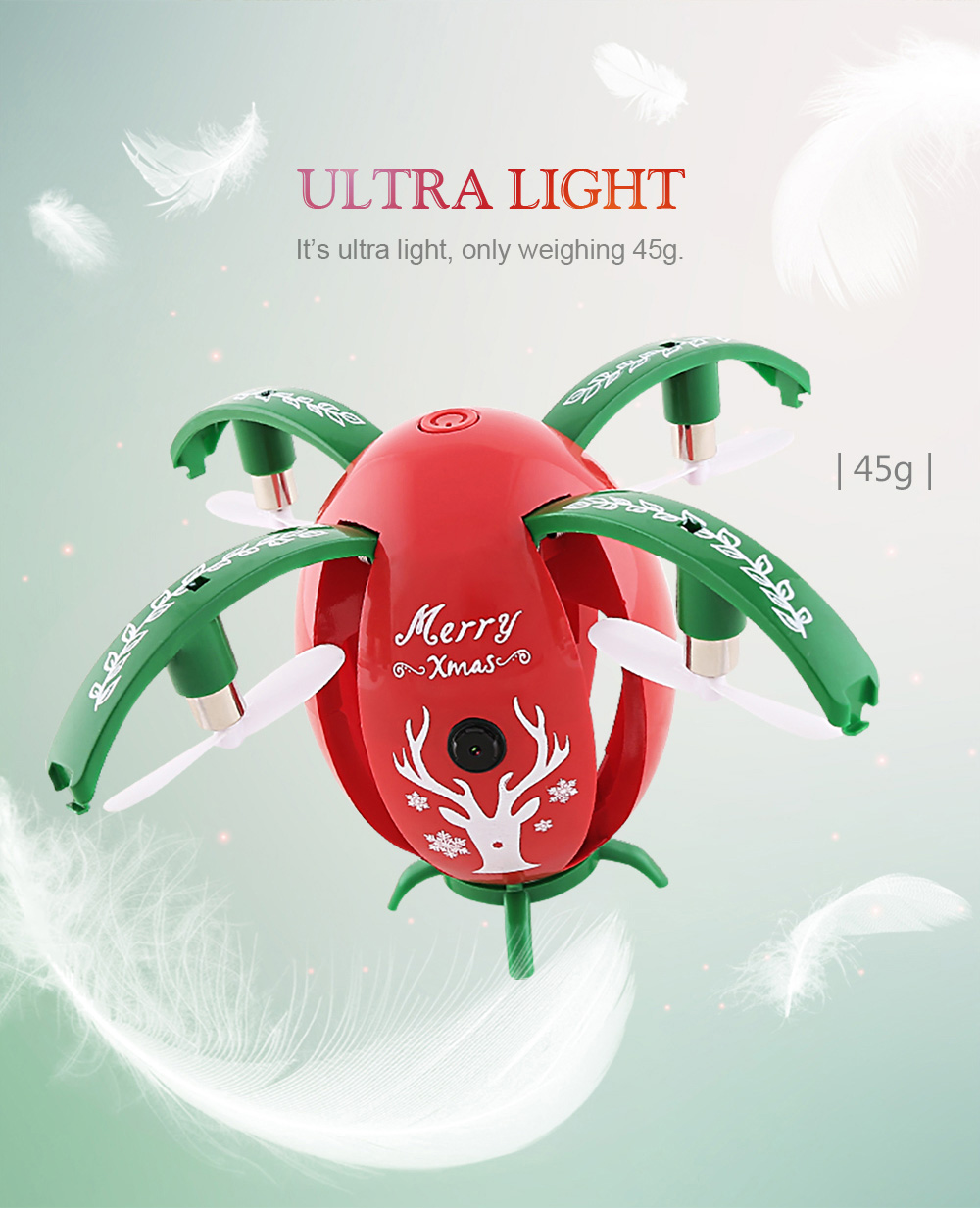 JJRC H66 X-mas Egg 720P WIFI FPV Selfie Drone with Gravity Sensor Transmitter Altitude Hold Mode RC Quadcopter RTF - Red