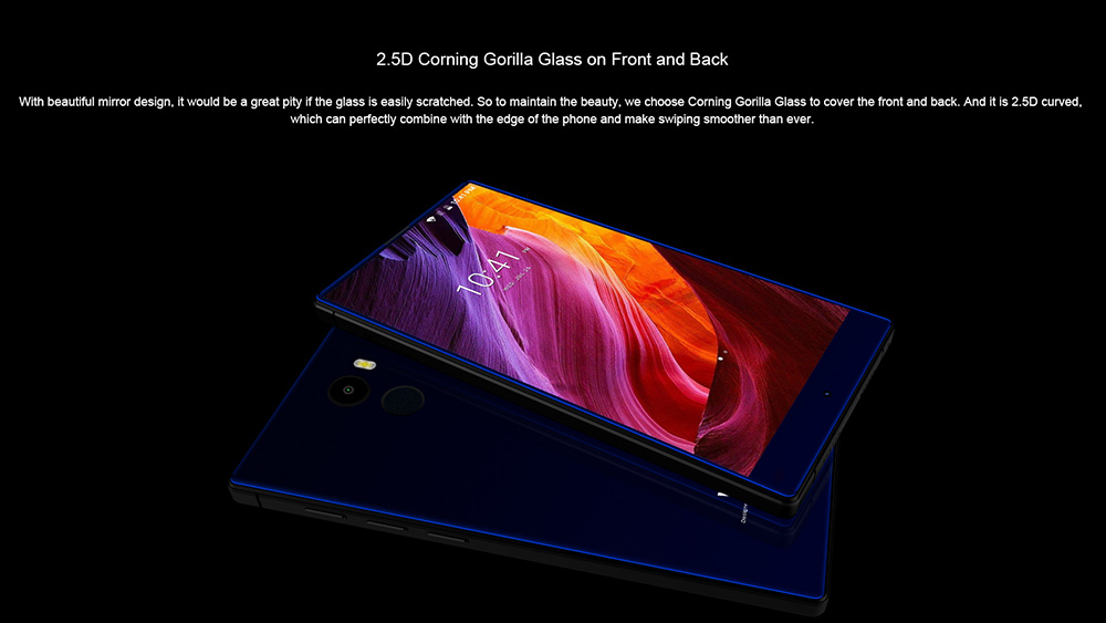 vkworld Mix Plus 5.5 Inch Smartphone Bezel-less Screen 3GB 32GB MT6737 Quad Core 13.0MP+8.0MP Cam Android 7.0 Touch ID AAC Speaker- Black