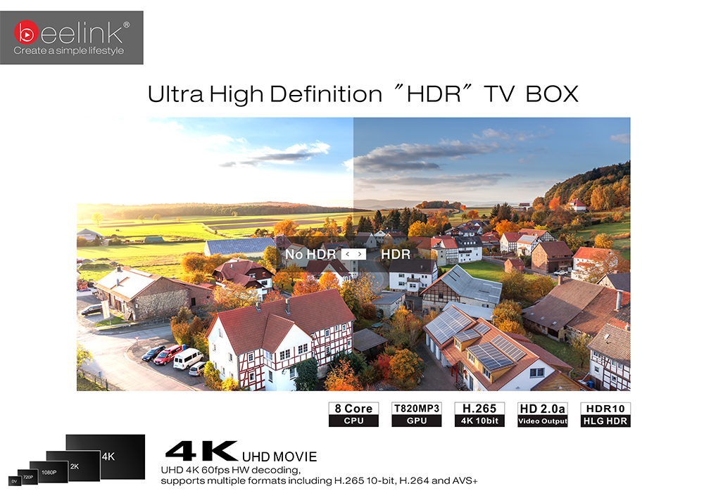 Beelink GT1 Android 6.0 Amlogic S912 4K KODI 3GB/32GB TV BOX 2.4G/5.8G WIFI Bluetooth Gigabit LAN HDMI - Black