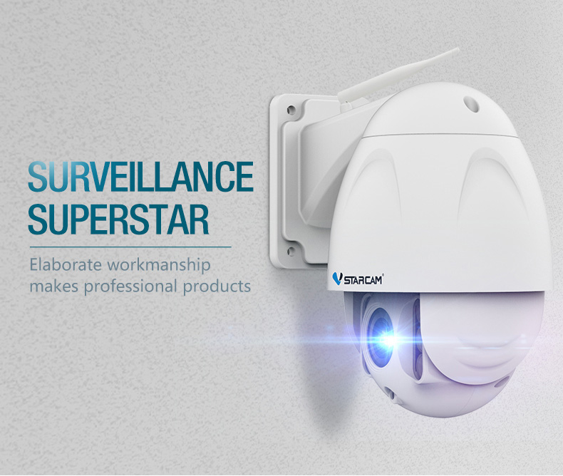 Vstarcam C34S-X4 1080P IP Camera 4X Optical Zoom Dual IR-CUT CMOS Motion Detection IP6 Waterproof Outdoor Camera -White